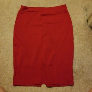 Red pencil skirt